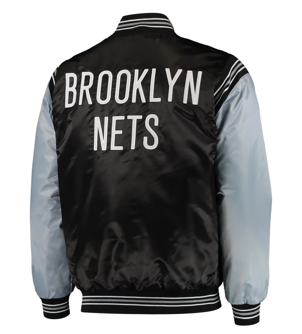 Brooklyn Nets Starter The Enforcer Satin Varsity Jacket