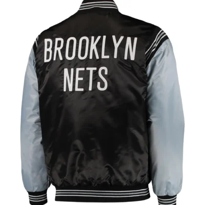 Brooklyn Nets Starter The Enforcer Satin Varsity Jacket