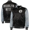 Brooklyn Nets Starter The Enforcer Satin Varsity Jacket