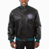 Charlotte Hornets Varsity Jacket Black Leather