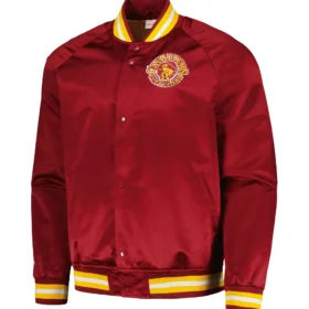 Cleveland Cavaliers Hardwood Classics Throwback Wordmark Raglan Maroon Varsity Jacket