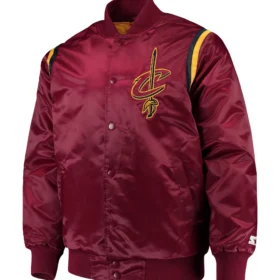 Cleveland Cavaliers Starter Full Snap Maroon Varsity Jacket