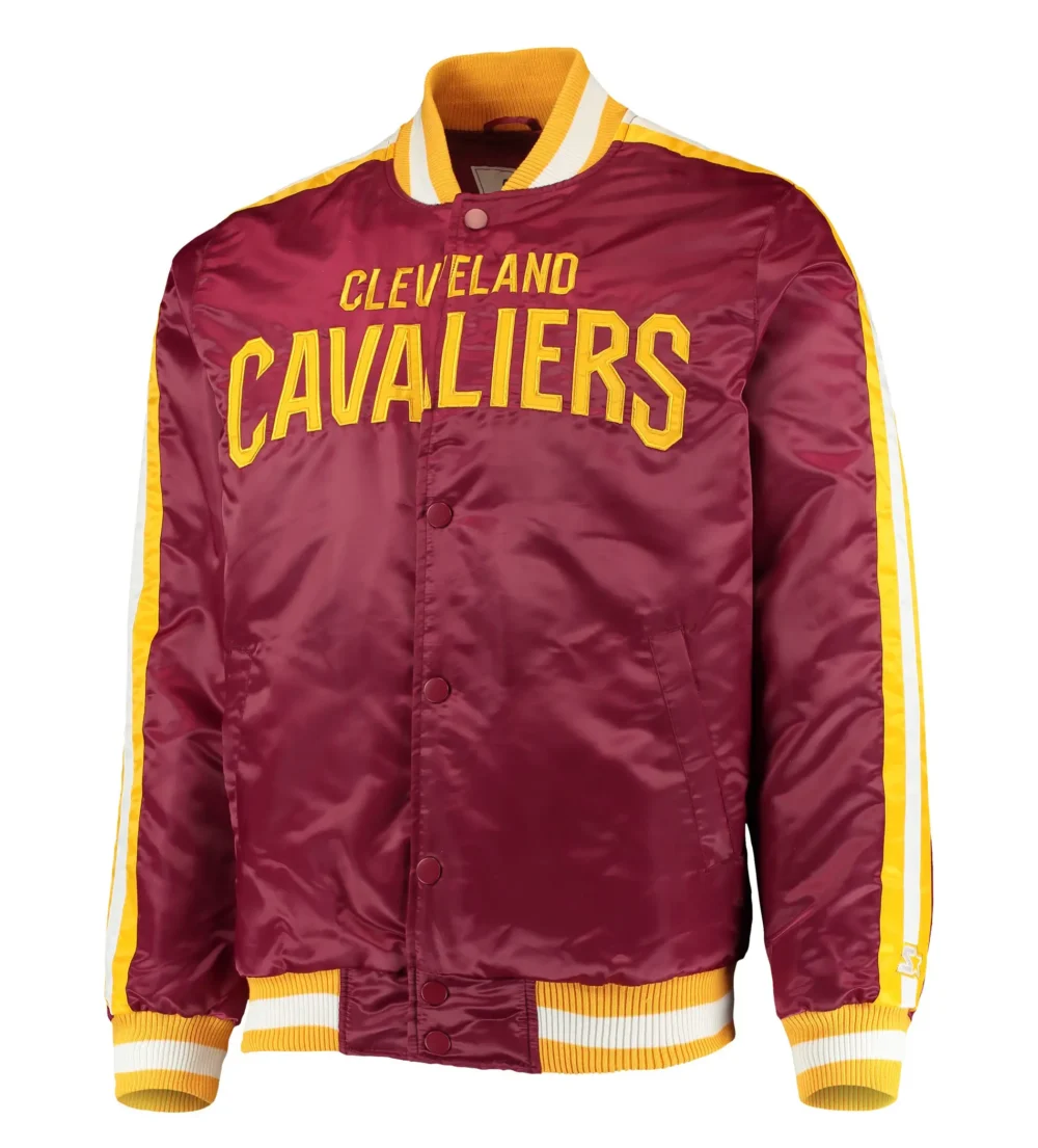 Cleveland Cavaliers Starter The Offensive Maroon Satin Varsity Jacket