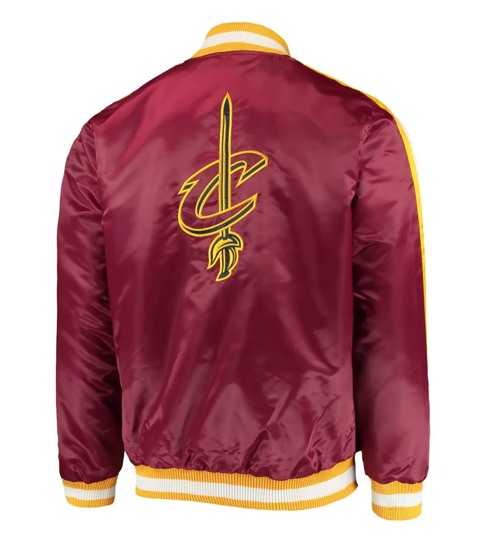 Cleveland Cavaliers Starter The Offensive Maroon Satin Varsity Jacket