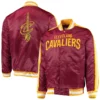 Cleveland Cavaliers Starter The Offensive Maroon Satin Varsity Jacket