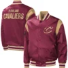 Cleveland Cavaliers Starter Wine Force Play Maroon Satin Varsity Jacket