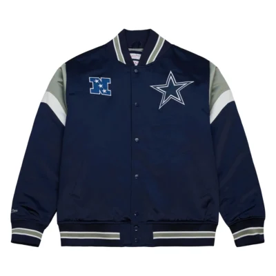 Dallas Cowboys Blue And Silver Stripe Varsity Jacket