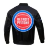 Detroit Pistons Big Logo Black Satin Varsity Jacket