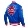 Detroit Pistons Retro Classic Rib Satin Varsity Jacket