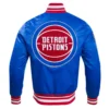 Detroit Pistons Retro Classic Rib Satin Varsity Jacket