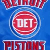 Detroit Pistons Retro Classic Rib Satin Varsity Jacket