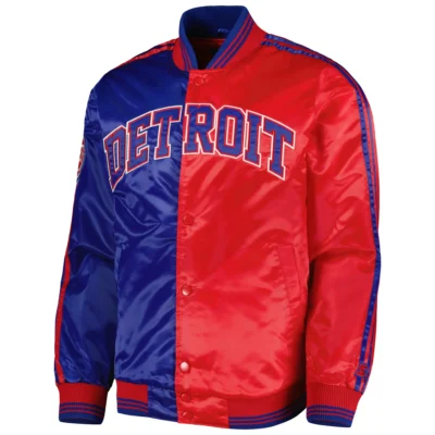 Detroit Pistons Starter Fast Break Satin Varsity Jacket