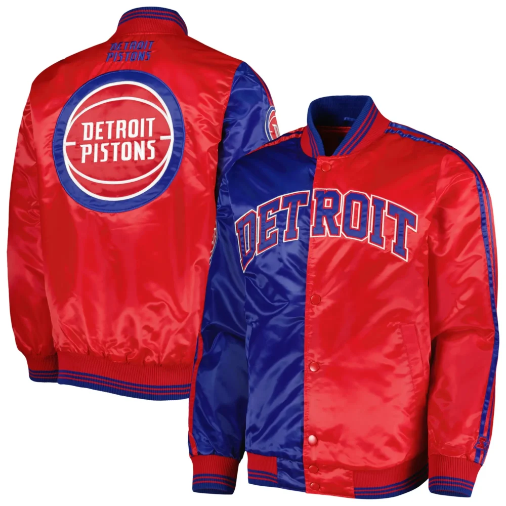 Detroit Pistons Starter Fast Break Satin Varsity Jacket