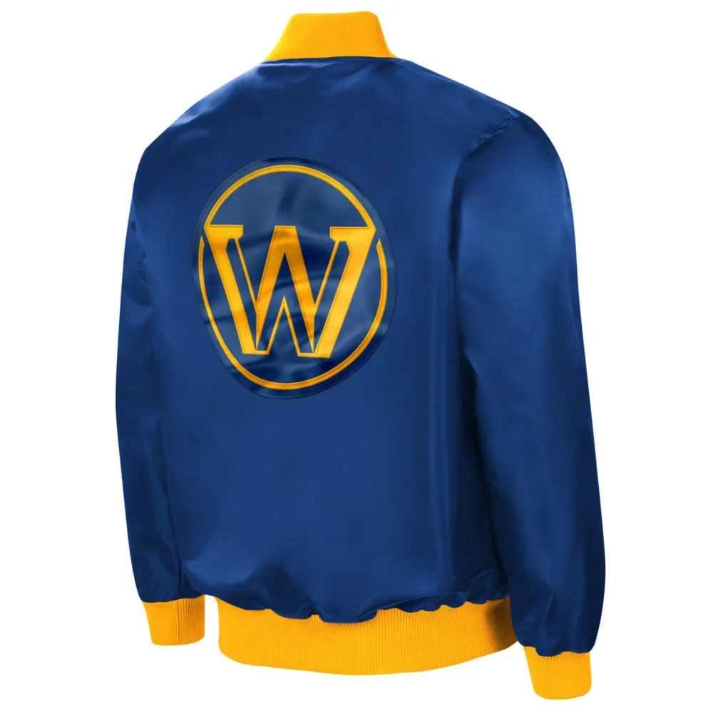 Golden State Warriors Starter Reliever Varsity Satin Raglan Jacket