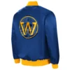 Golden State Warriors Starter Reliever Varsity Satin Raglan Jacket