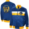 Golden State Warriors Starter Reliever Varsity Satin Raglan Jacket