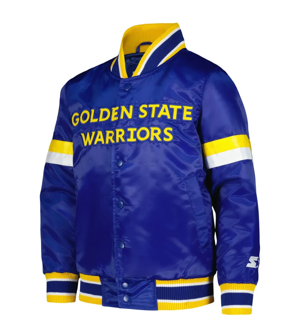 Golden State Warriors Starter Youth Home Game Satin Varsity Jacket