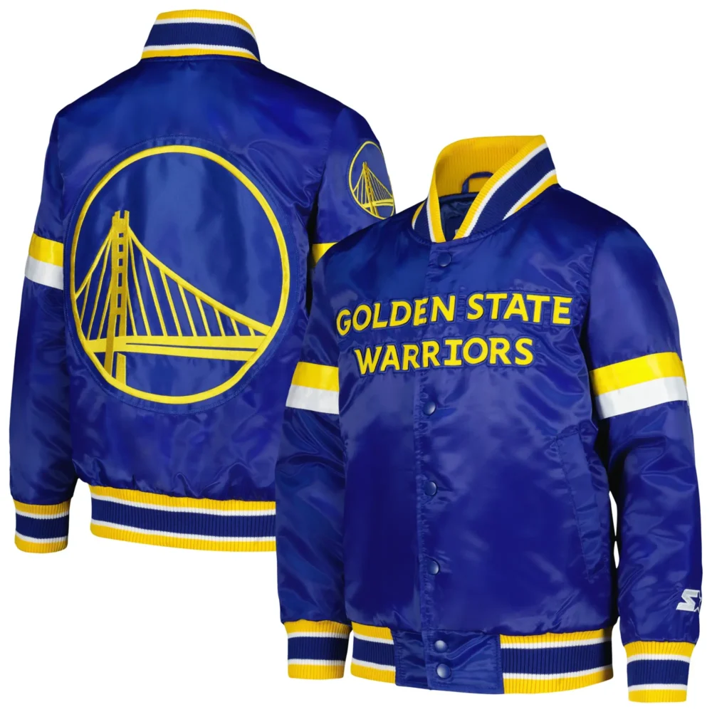 Golden State Warriors Starter Youth Home Game Satin Varsity Jacket