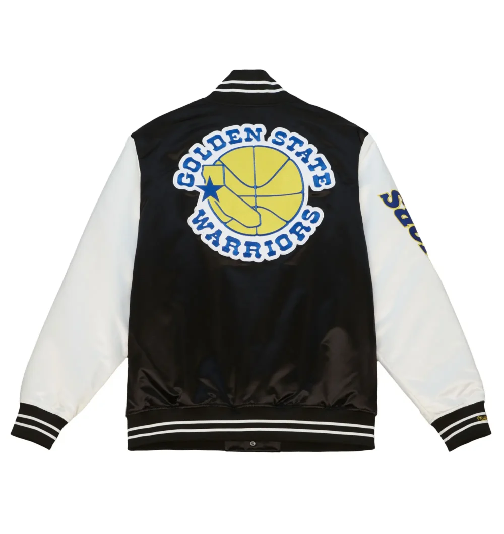 Golden State Warriors Team Origins Satin Varsity Jacket