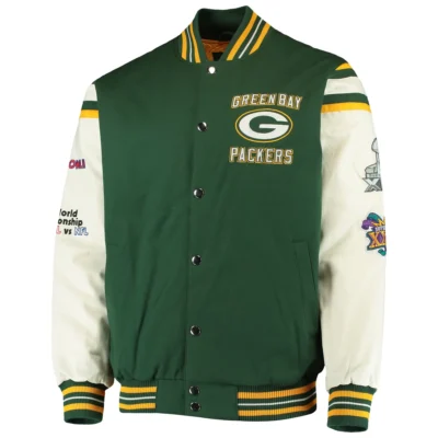 G-III Sports Victory Formation Commemorative Green Varsity Jacket