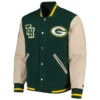 Green Bay Packers Tommy Hilfiger Wool & Leather Varsity Jacket