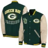 Green Bay Packers Tommy Hilfiger Wool & Leather Varsity Jacket