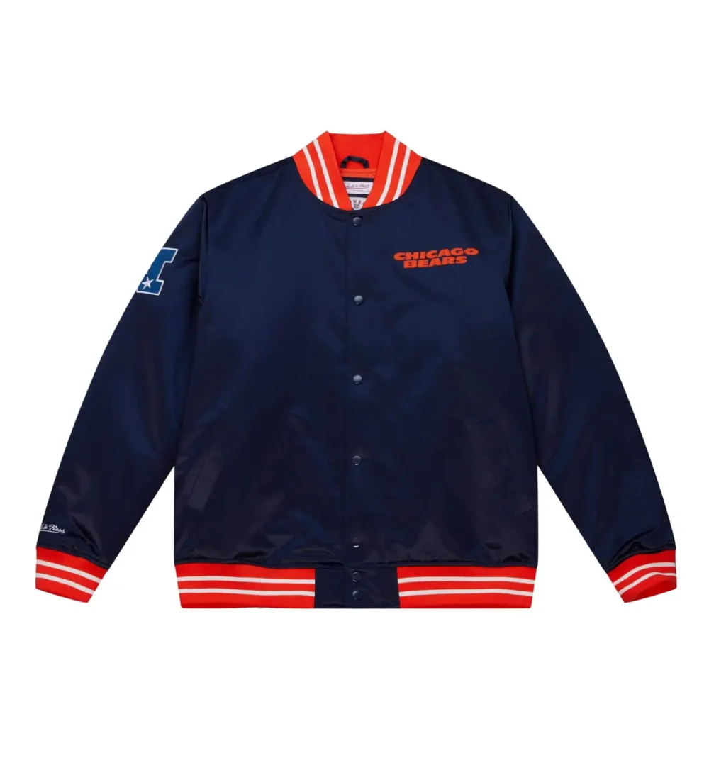 Heavyweight Satin Blue Jacket Chicago Bears