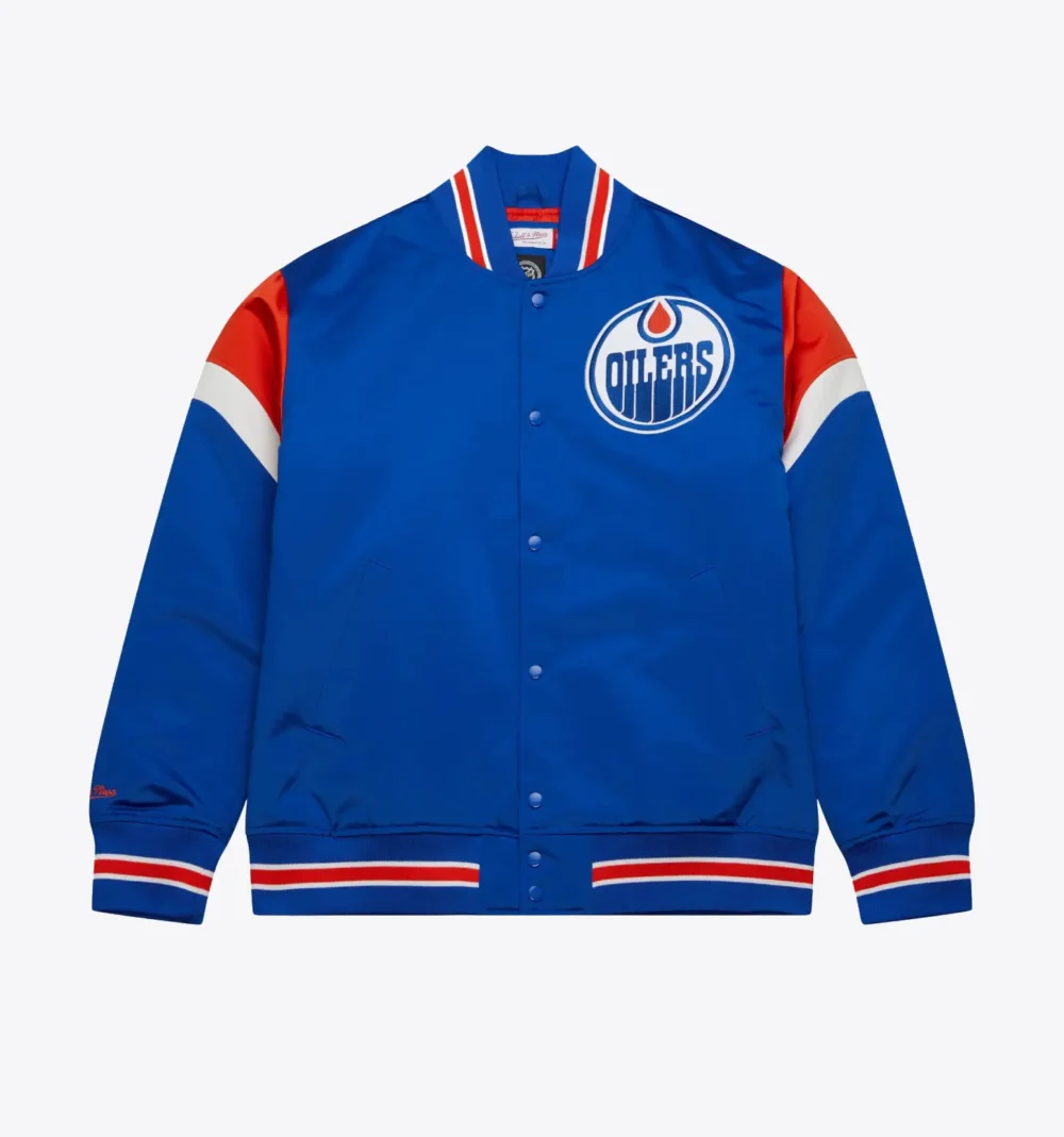 Heavyweight Satin Jacket Edmonton Oilers