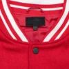 Homme Red/White Wool & Leather Varsity Jacket