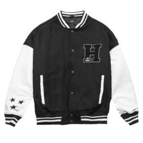 Homme Vancouver Logo Black/White Wool & Leather Varsity Jacket