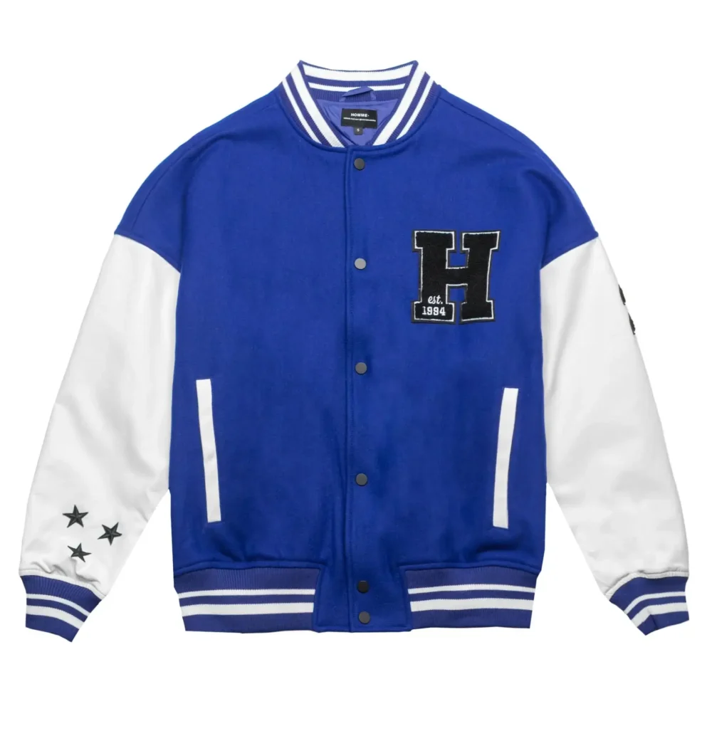 Homme Vancouver Logo Wool & Leather Varsity Jacket