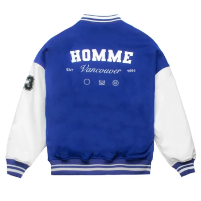 Homme Vancouver Logo Wool & Leather Varsity Jacket