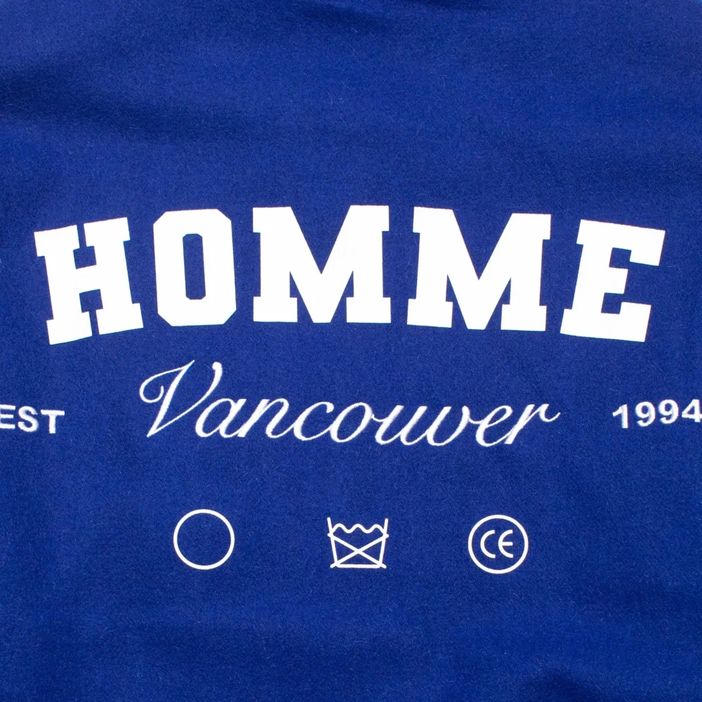 Homme Vancouver Logo Wool & Leather Varsity Jacket