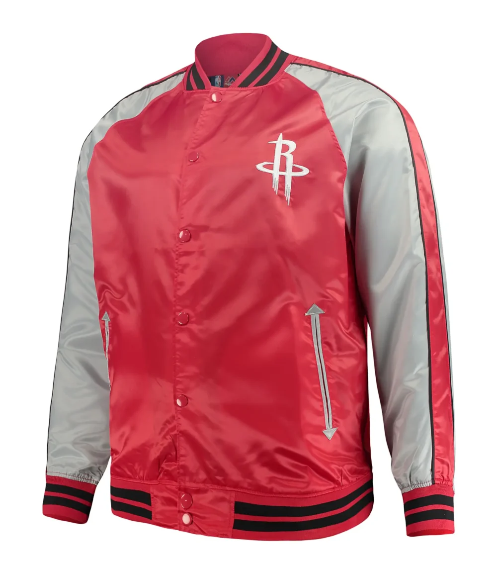 Houston Rockets Majestic Big & Tall Red Satin Jacket