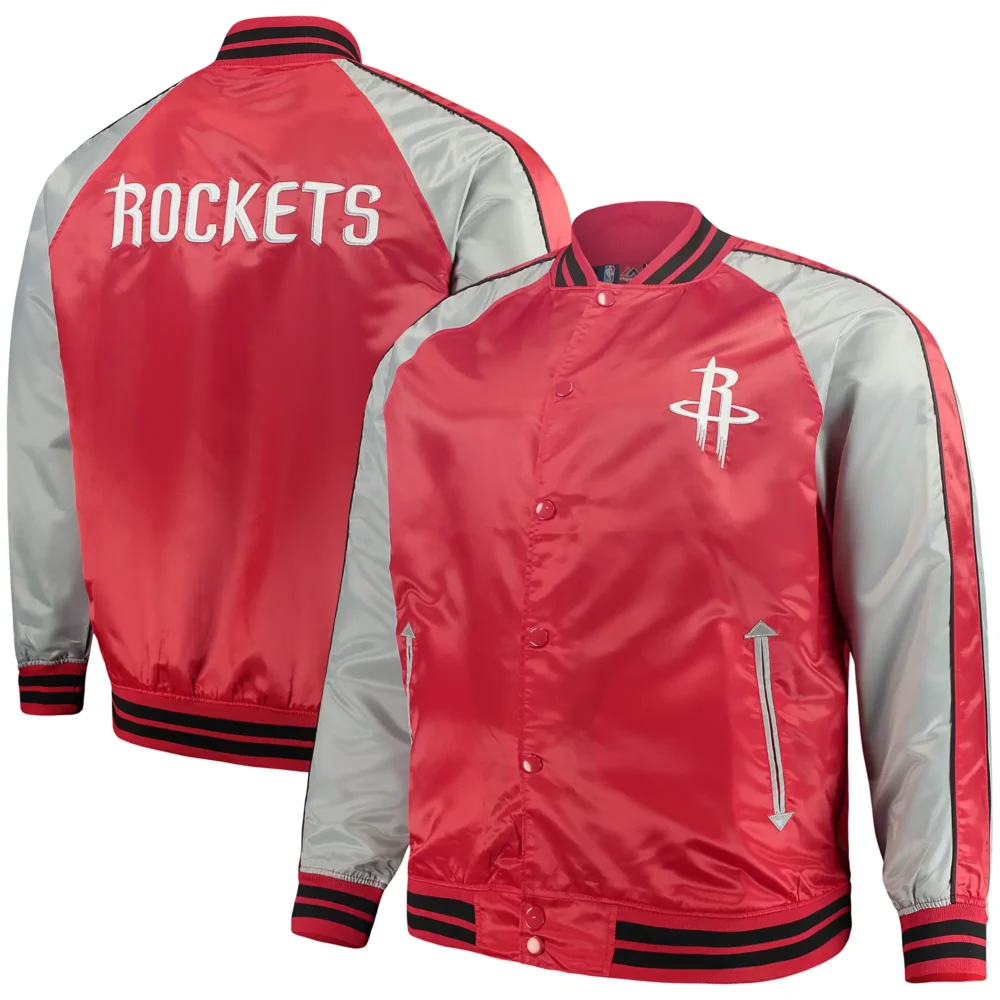 Houston Rockets Majestic Big & Tall Red Satin Jacket