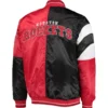 Starter Satin Black and Red Houston Rockets Leader Jacket