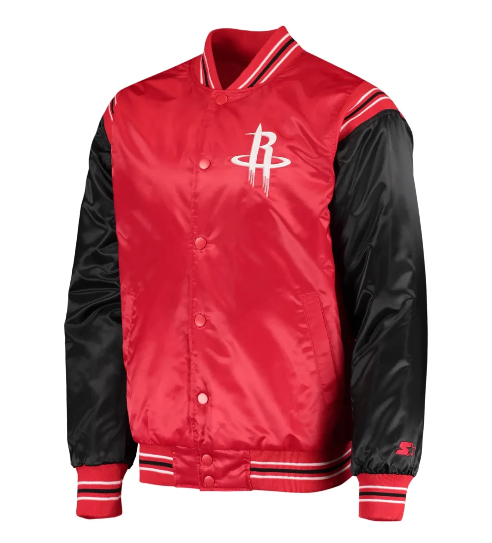 Houston Rockets Starter The Enforcer Satin Varsity Jacket