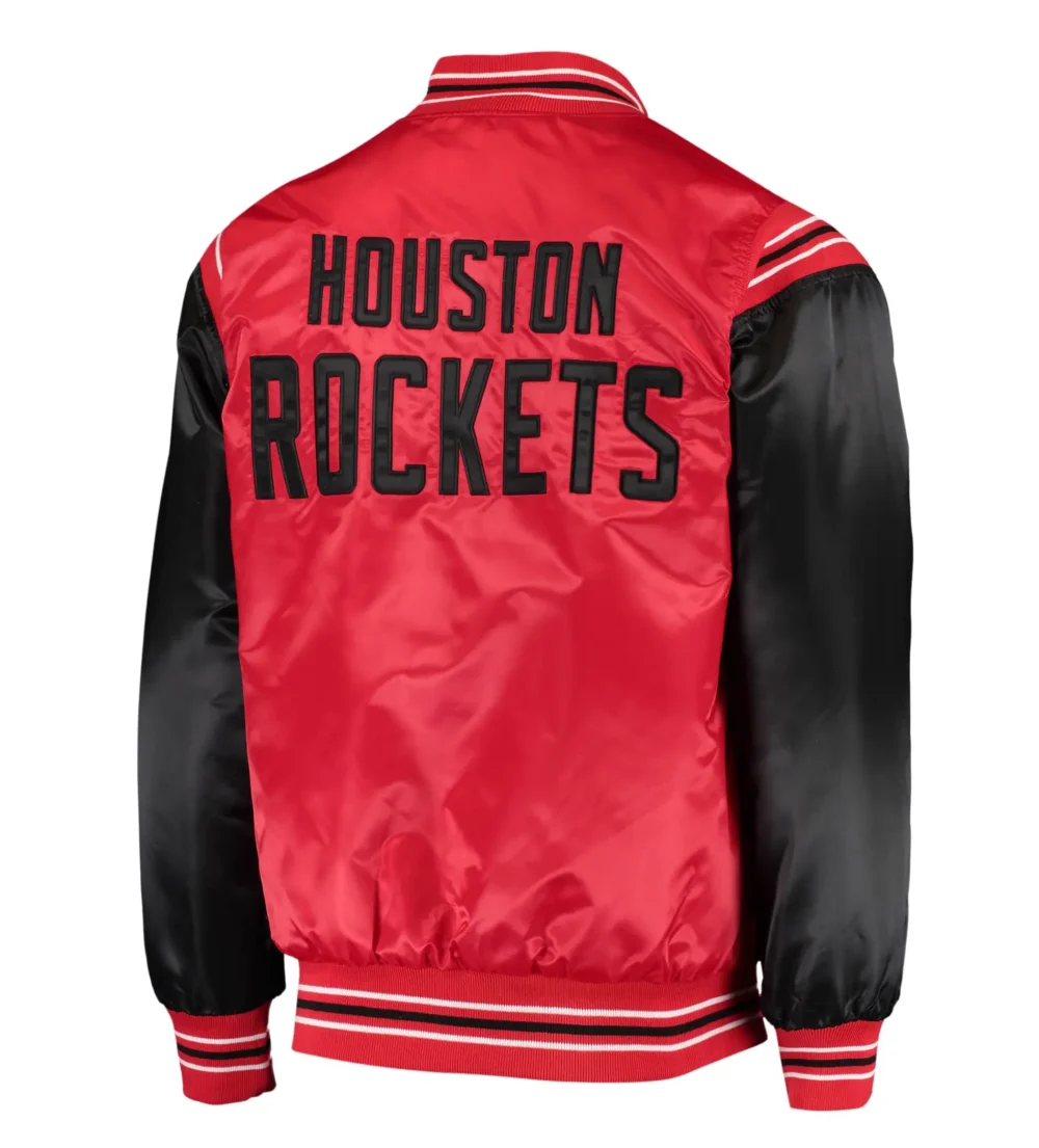 Houston Rockets Starter The Enforcer Satin Varsity Jacket