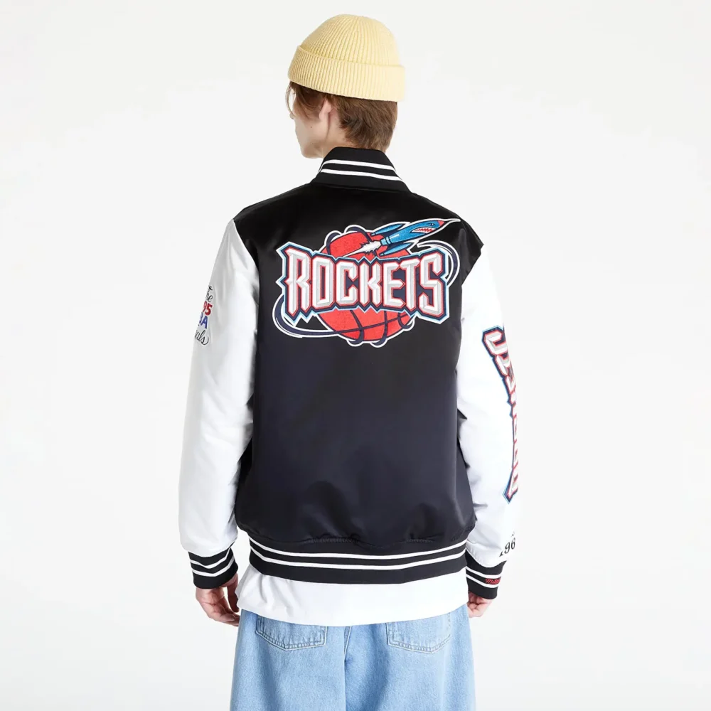 Houston Rockets Team Origins Satin Varsity Jacket