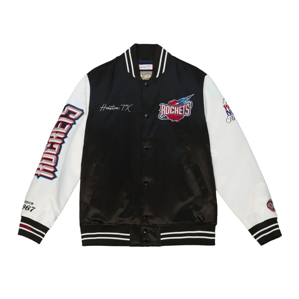 Houston Rockets Team Origins Satin Varsity Jacket