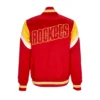 Houston Rockets Western Logo Red Satin Varsity Jacket