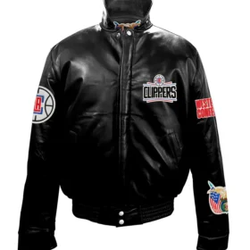 Jeff Hamilton Los Angeles Clippers Full Black Leather Jacket