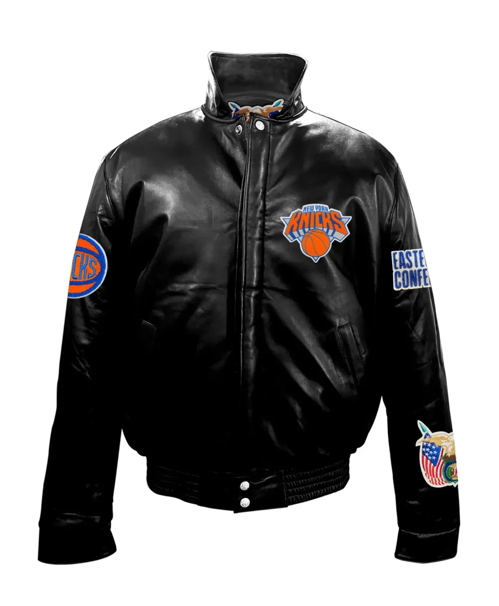 Jeff Hamilton New York Knicks Full Black Leather Jacket