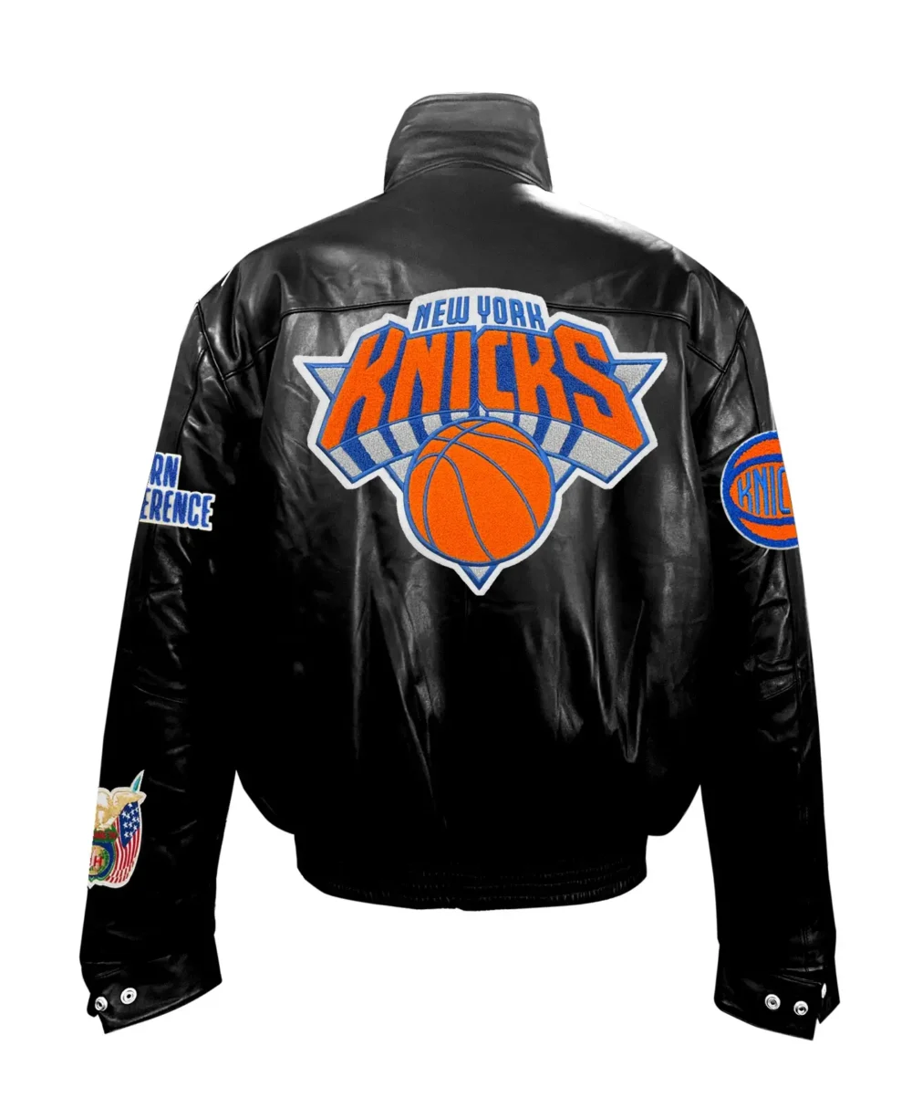 Jeff Hamilton New York Knicks Full Black Leather Jacket