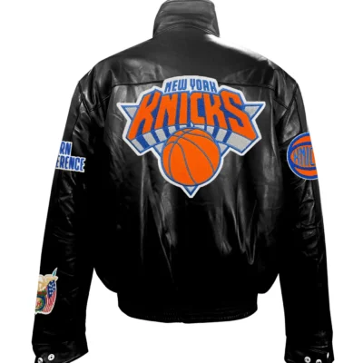 Jeff Hamilton New York Knicks Full Black Leather Jacket