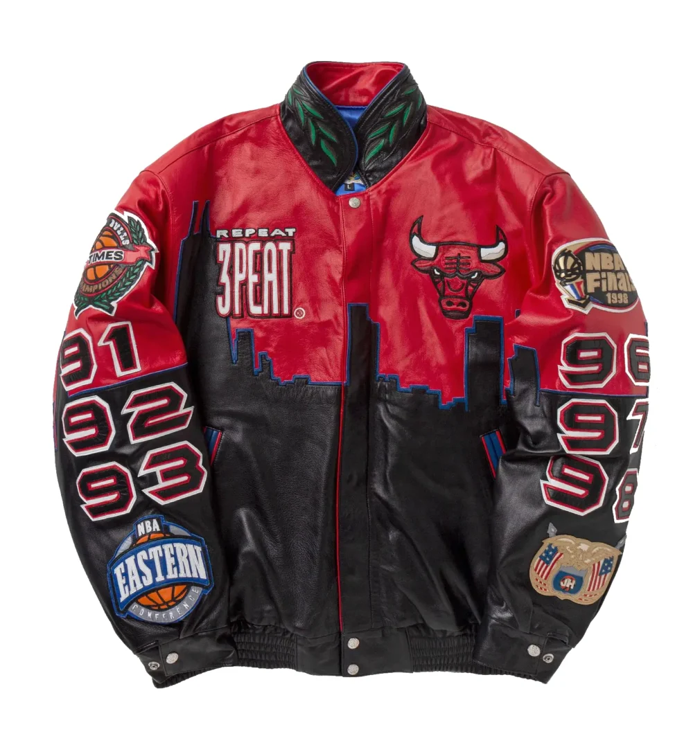 Jeff Hamilton Chicago Bulls Three Peat Leather Jacket