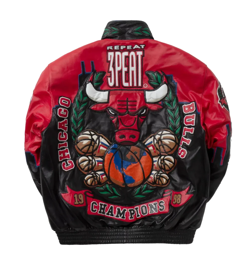 Jeff Hamilton Chicago Bulls Three Peat Leather Jacket