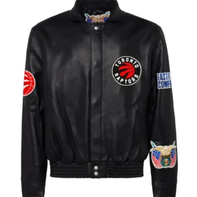 Jeff Hamilton X Toronto Raptors Full Black Leather Jacket