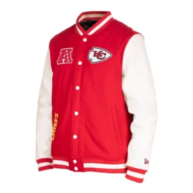 Kansas City Chiefs New Era Third Down Red & White Wool & Leather Varsity Jacket