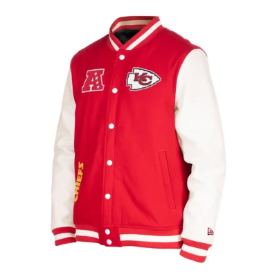 Kansas City Chiefs New Era Third Down Wool & Leather Varsity Jacket